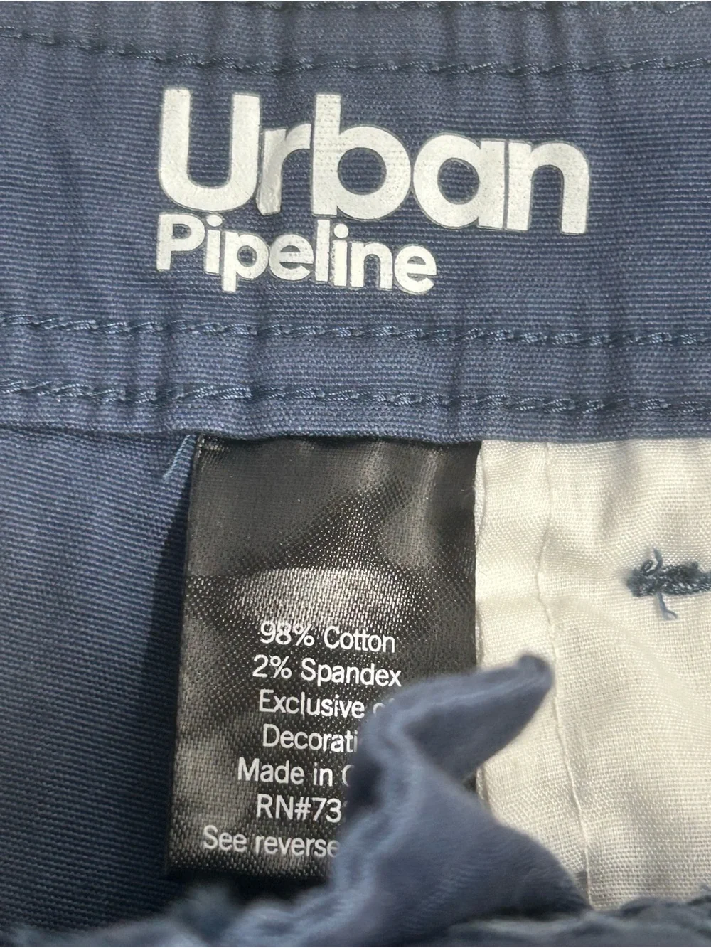 urban pipeline Navy Men's Cargo Shorts with Web Belt